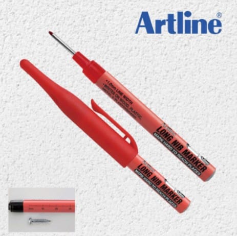 ปากกาเคมี ARTLINE EKPR-LNM หัวยาว 1.0 มม. สี แดง_1